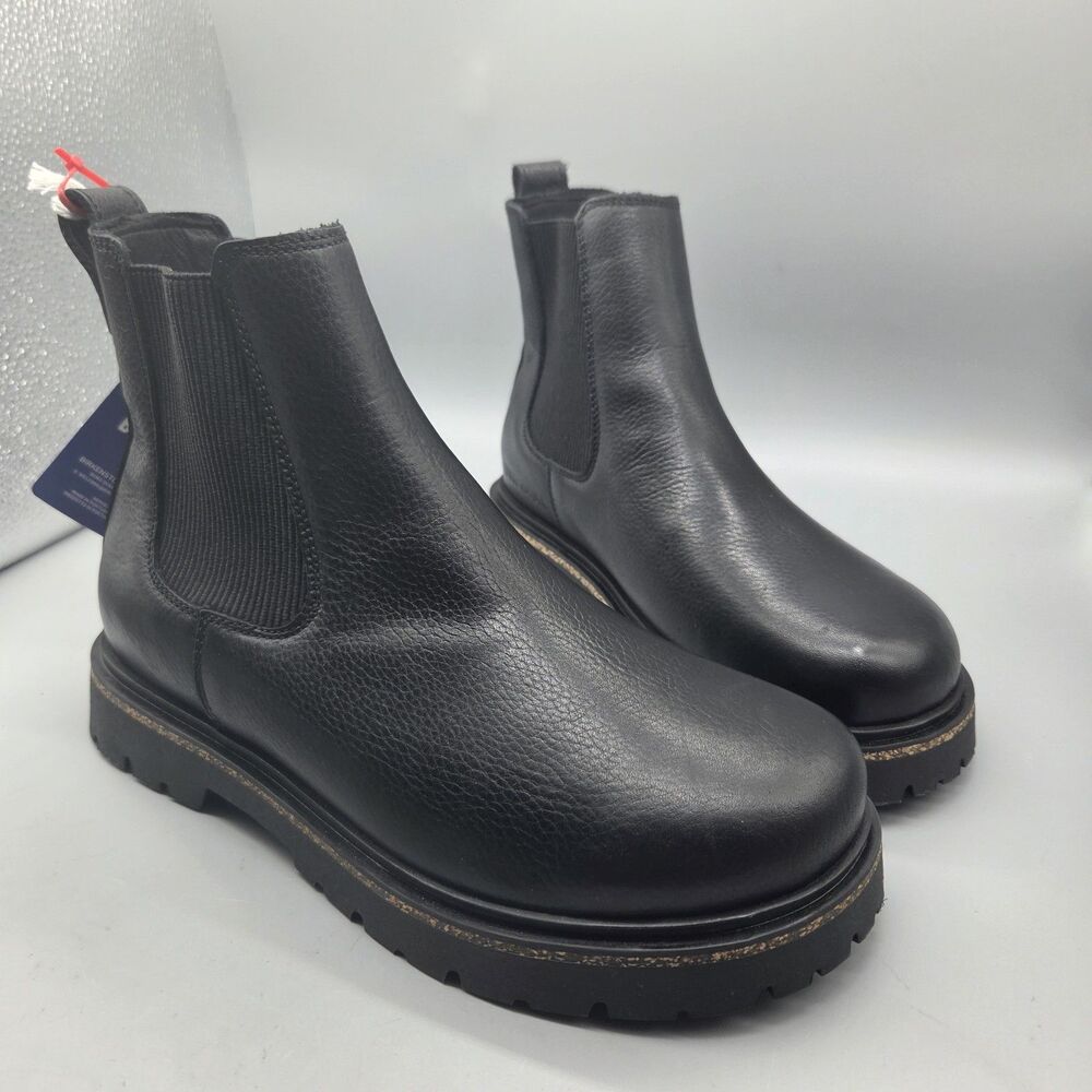 Birkenstock Highwood Women Boots Black Leather Pull On Gore Rugged 8/39 M NEW - Picture 2 of 8